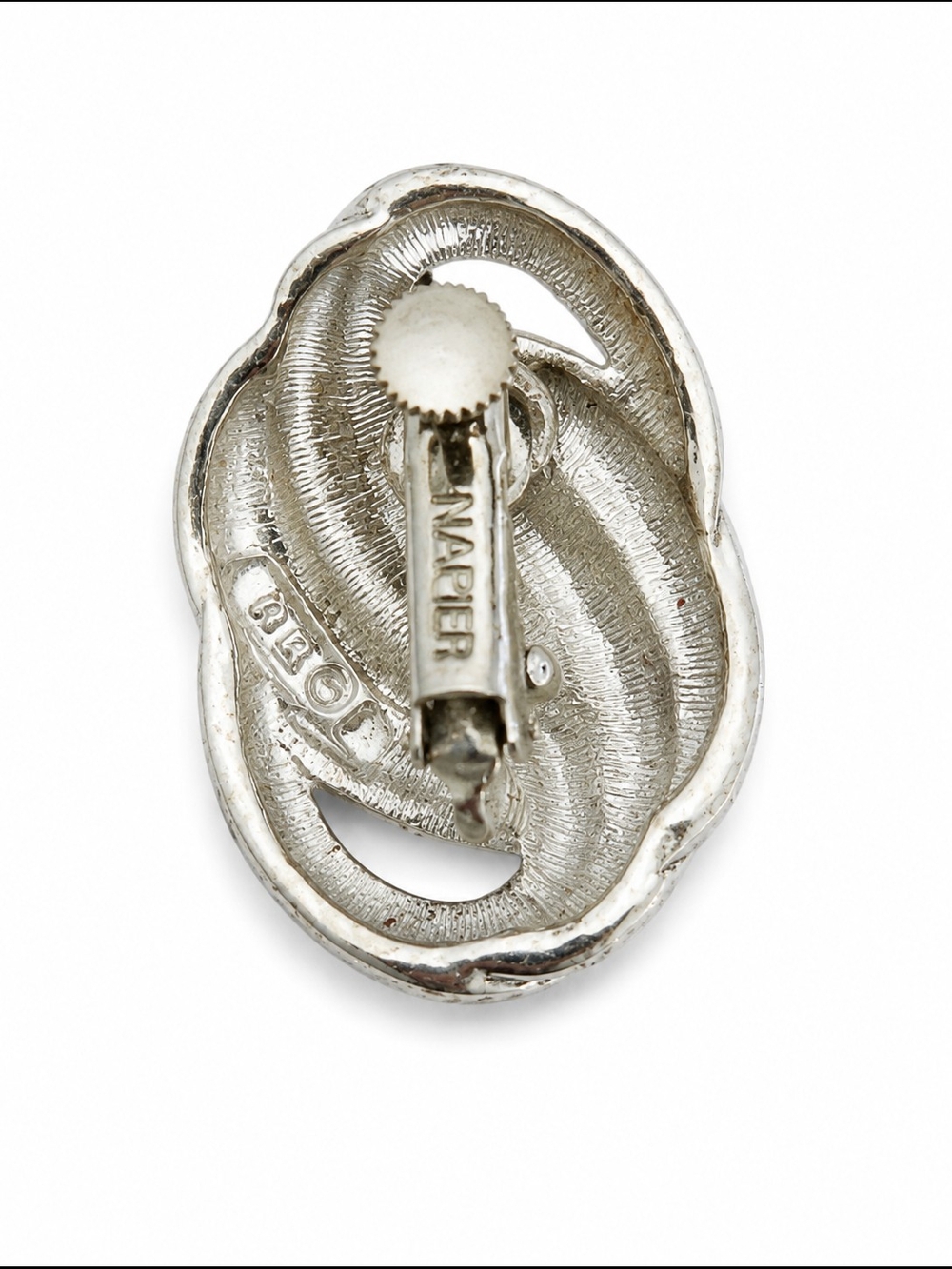 Classic Twisted Knot Silver Clip-On Earrings - Picture 4 of 5